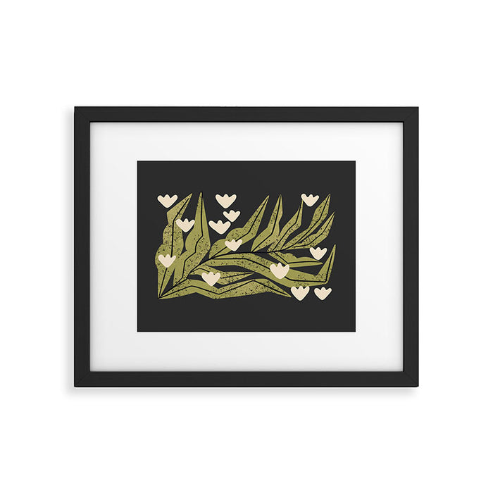 Reaching Tulips (Charcoal) Framed Art Print Gallery Image 1