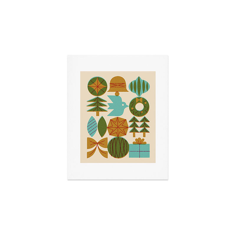 Retro Holiday Grid Art Print Gallery Image 1