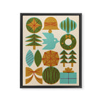 Retro Holiday Grid Framed Canvas Print Gallery Image 6