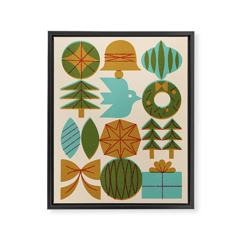 Retro Holiday Grid Framed Canvas Print Gallery Image 6