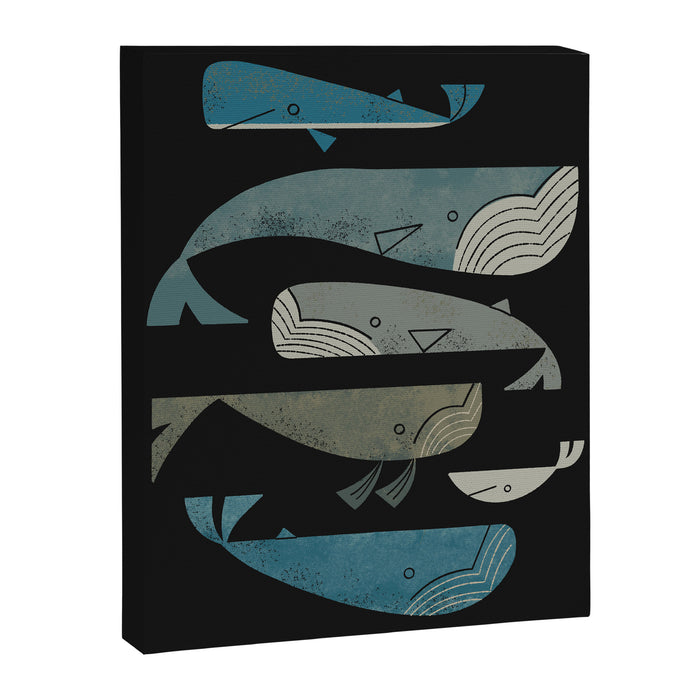 Retro Whale Pod Canvas Print Gallery Image 1
