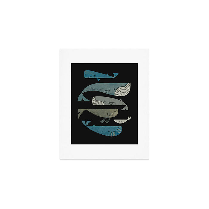 Retro Whale Pod Art Print Gallery Image 1