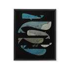 Retro Whale Pod Framed Canvas Print Gallery Image 6