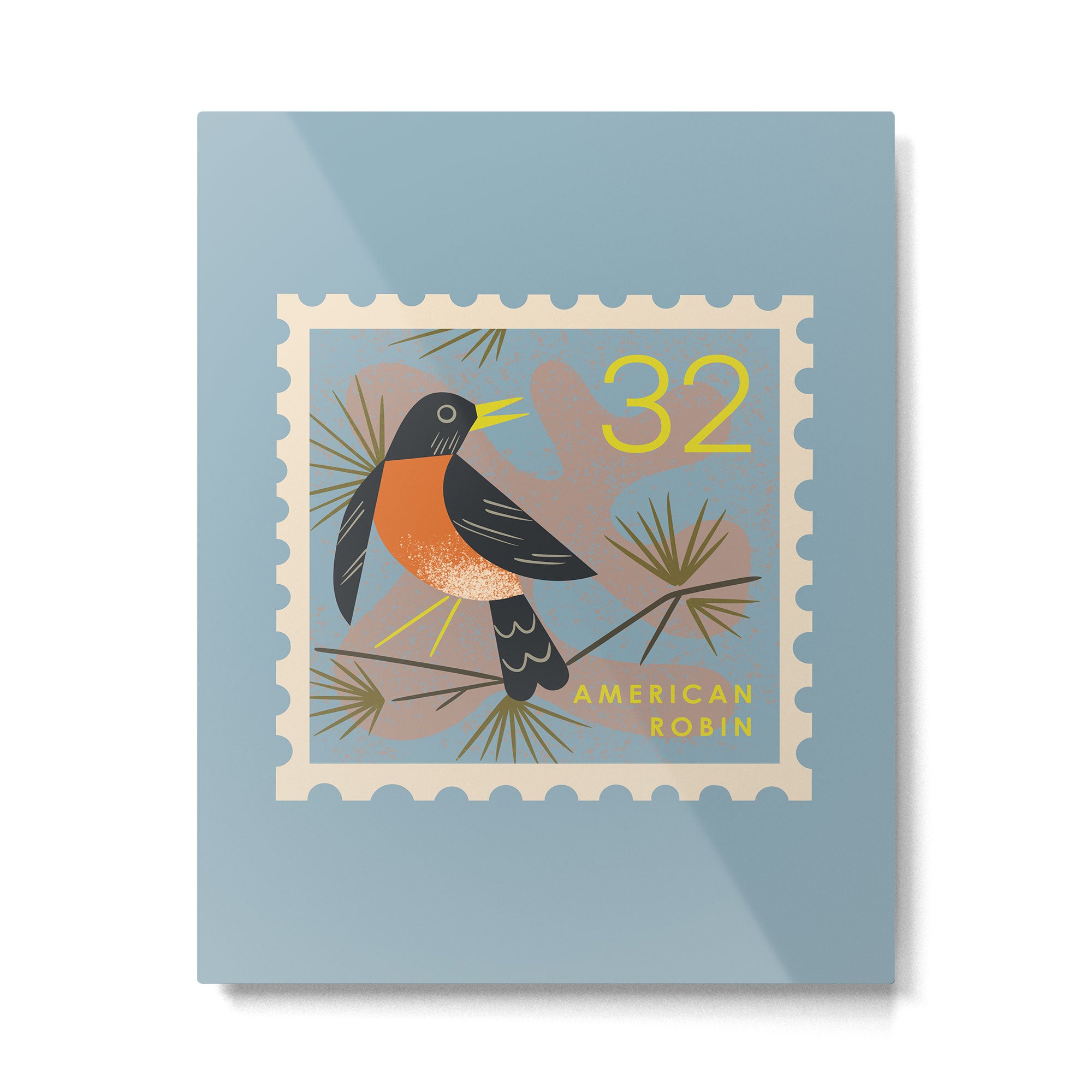 Robin Postage Stamp Metal Print Gallery Image 6