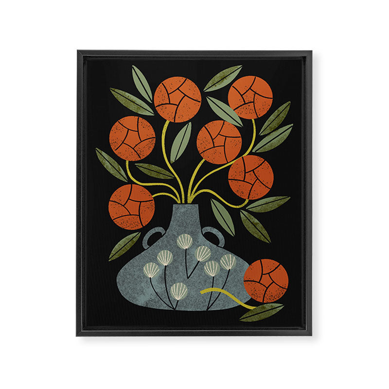 Roses and Blue Vase Framed Canvas Print Gallery Image 6