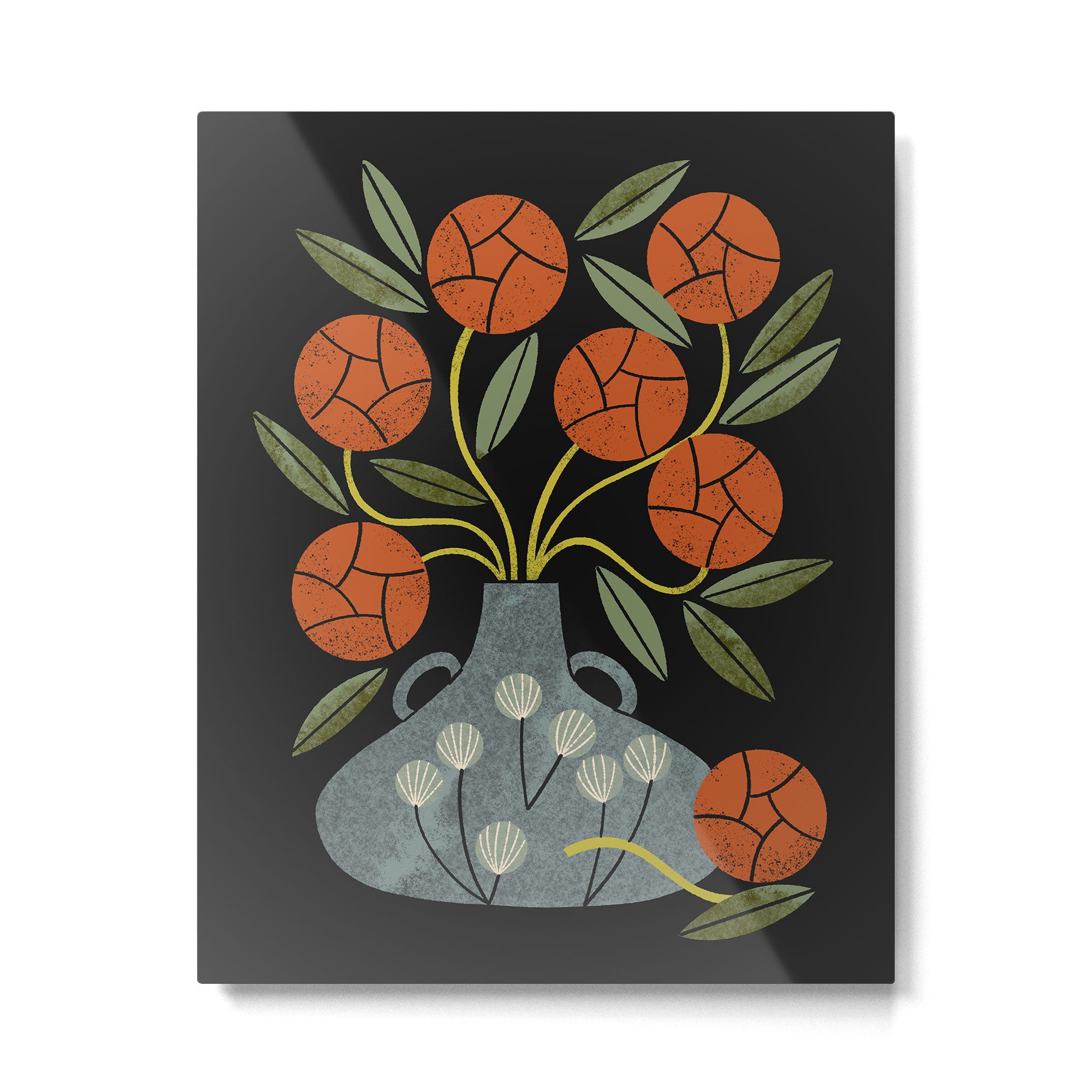 Roses and Blue Vase Metal Print Gallery Image 4