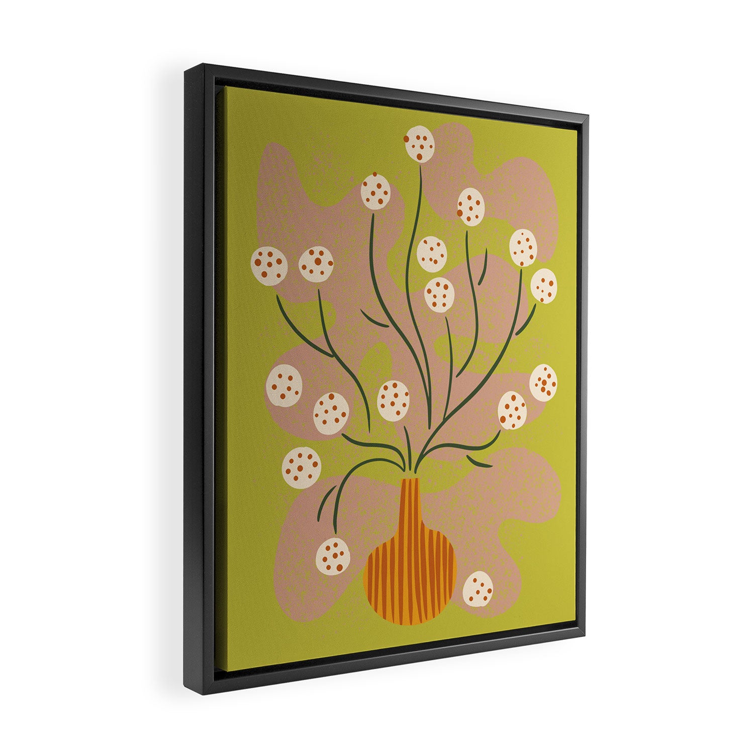 Round Flower Still Life Framed Canvas Print Gallery Image 2