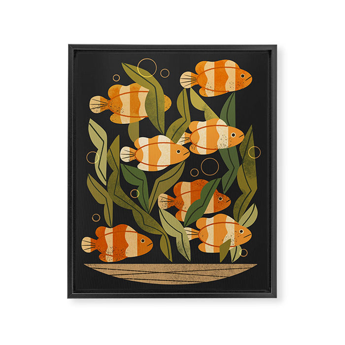 Seven Clownfish Framed Canvas Print Gallery Image 1