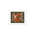 Shy Fox and Wildflowers Art Print Gallery Image 1