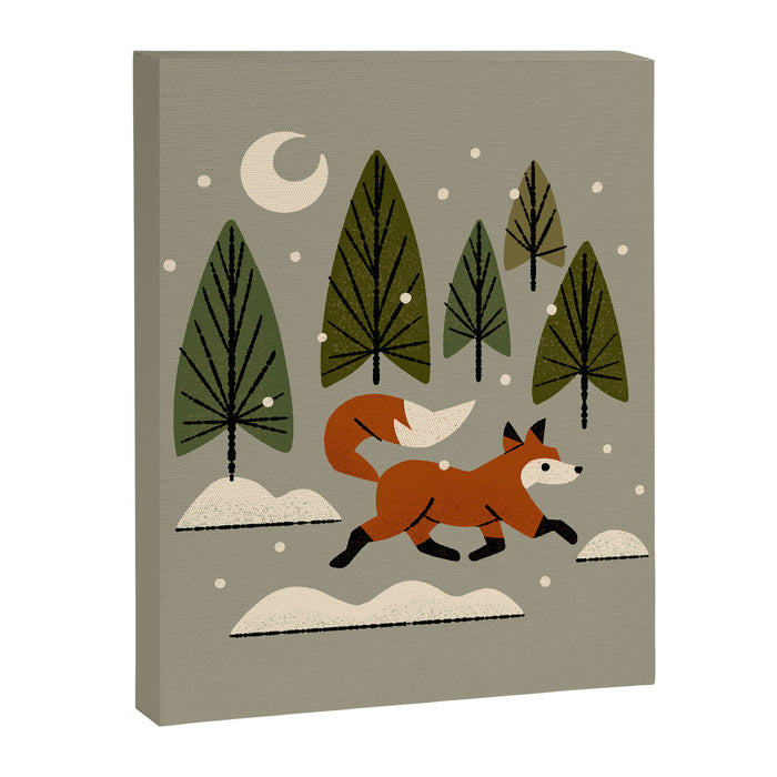 Snowy Evening Fox Canvas Print Gallery Image 1