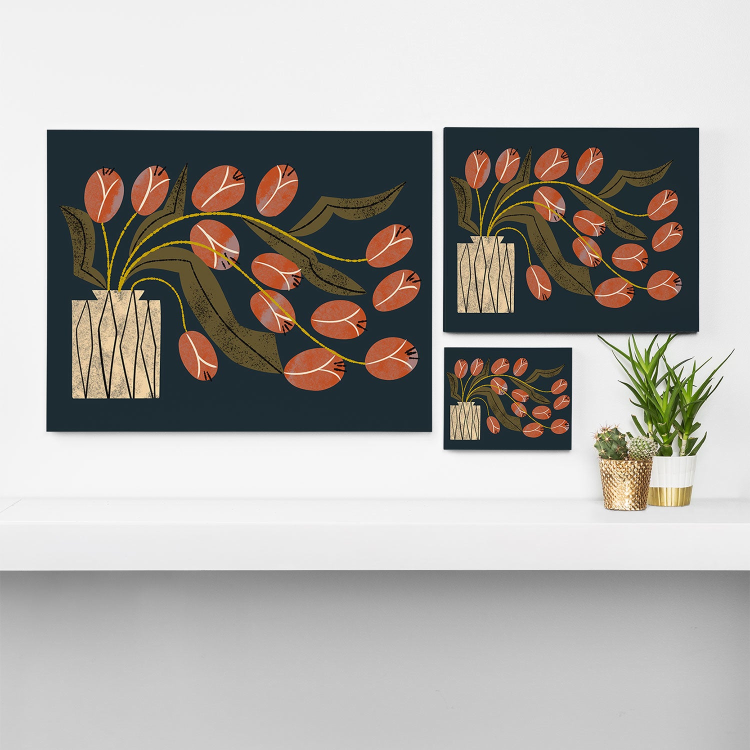Spilling Red Tulips Canvas Print Gallery Image 3