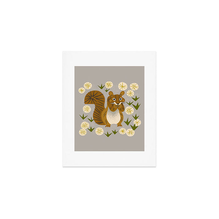 Squirrel and Dandelions Art Print Gallery Image 1