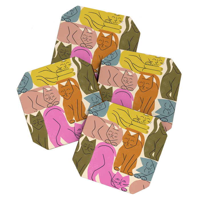 Stack of Cats No. 1 Coaster Gallery Image 1