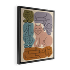 Stack of Cats No. 3 Framed Canvas Print Gallery Image 2
