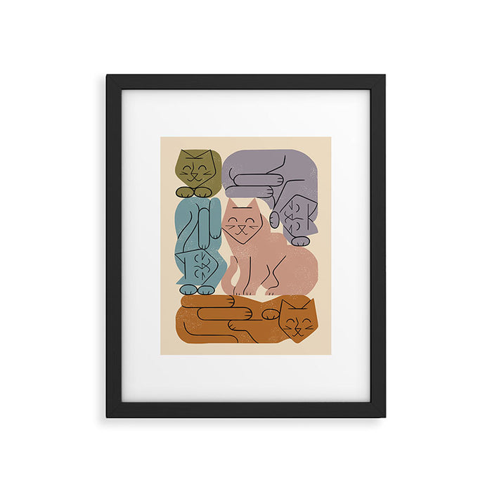 Stack of Cats No. 3 Framed Art Print Gallery Image 1