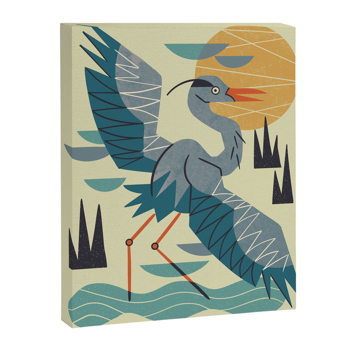 Stretching Heron Canvas Print Gallery Image 1