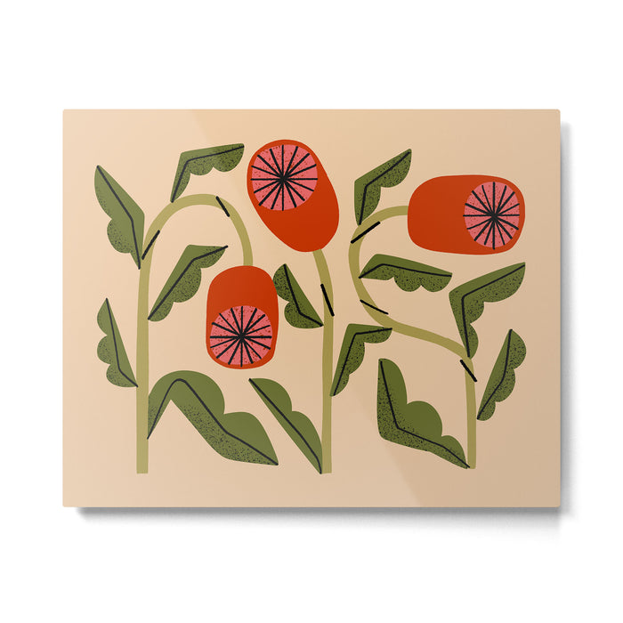 Three Flowers Metal Print Gallery Image 1