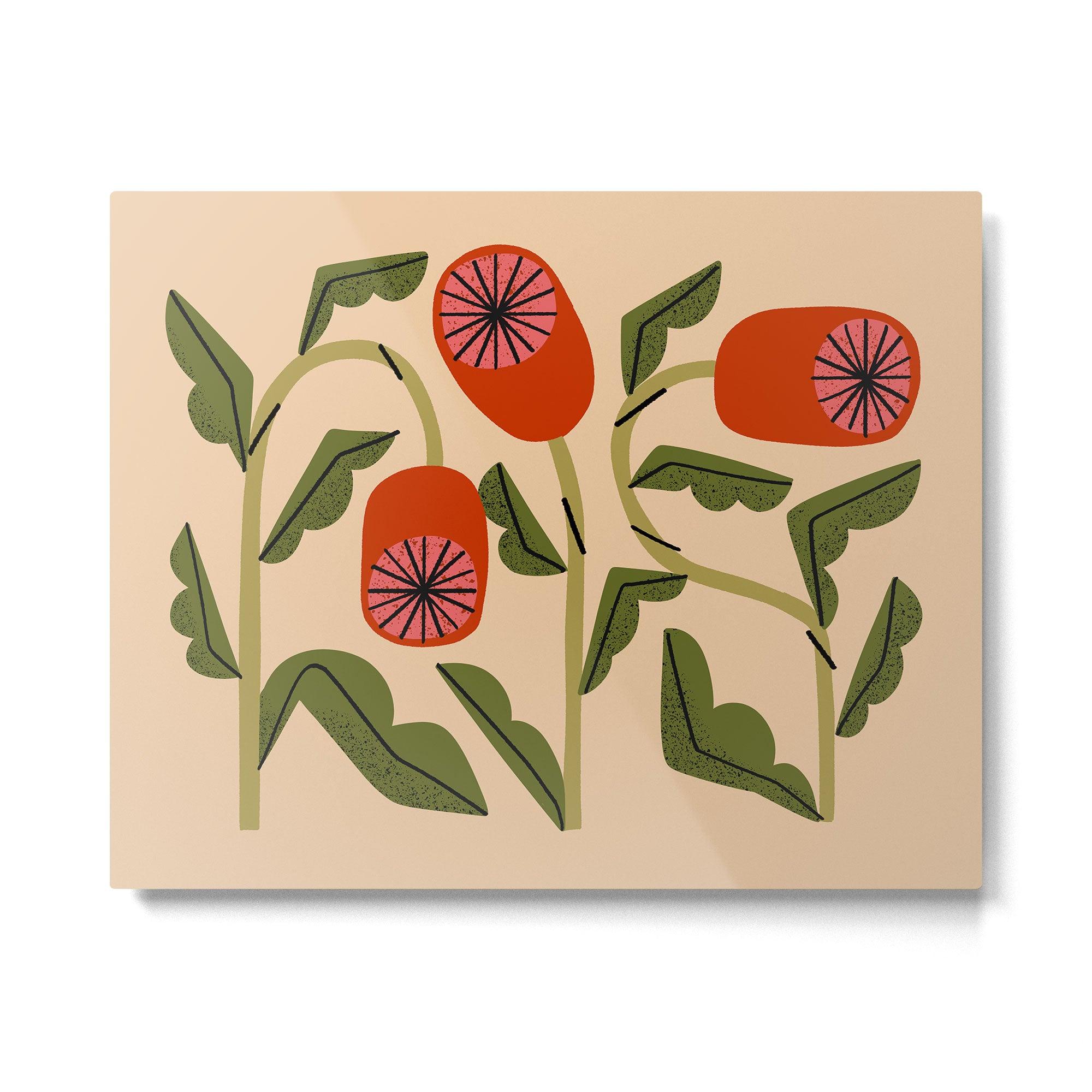 Three Flowers Metal Print Gallery Image 4