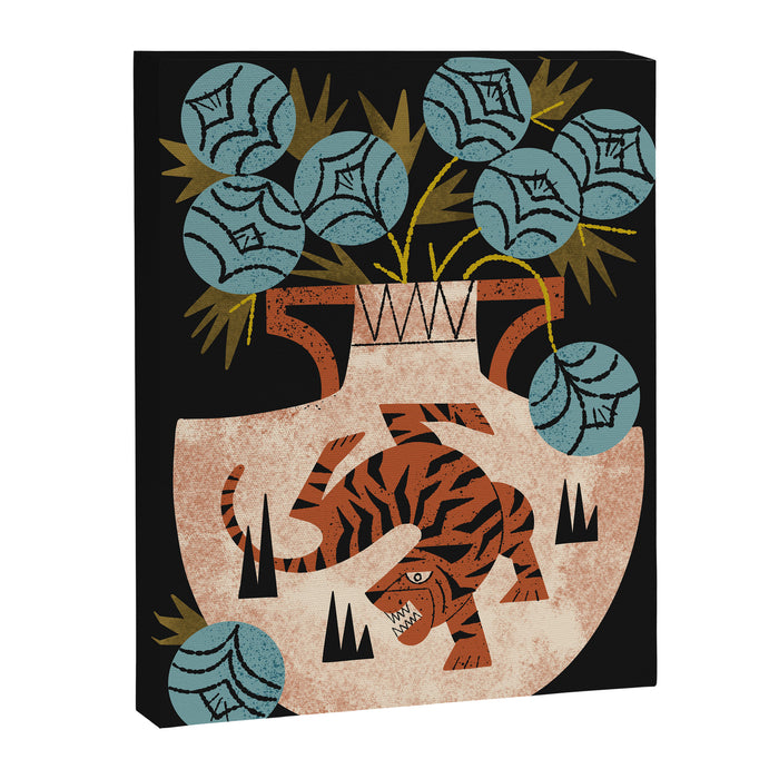 Tiger Vase Bouquet Canvas Print Gallery Image 1