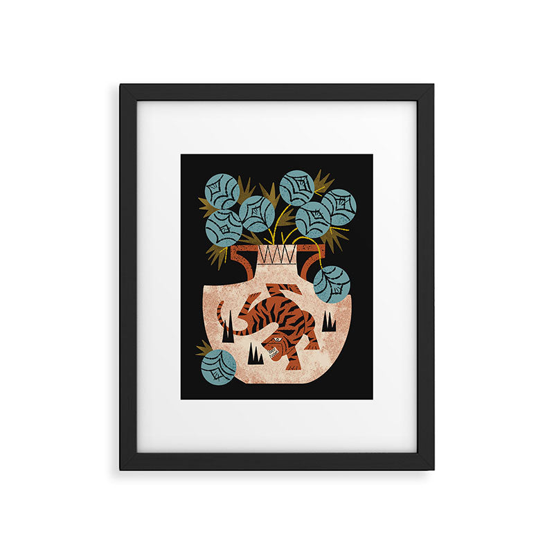 Tiger Vase Bouquet Framed Art Print Gallery Image 5