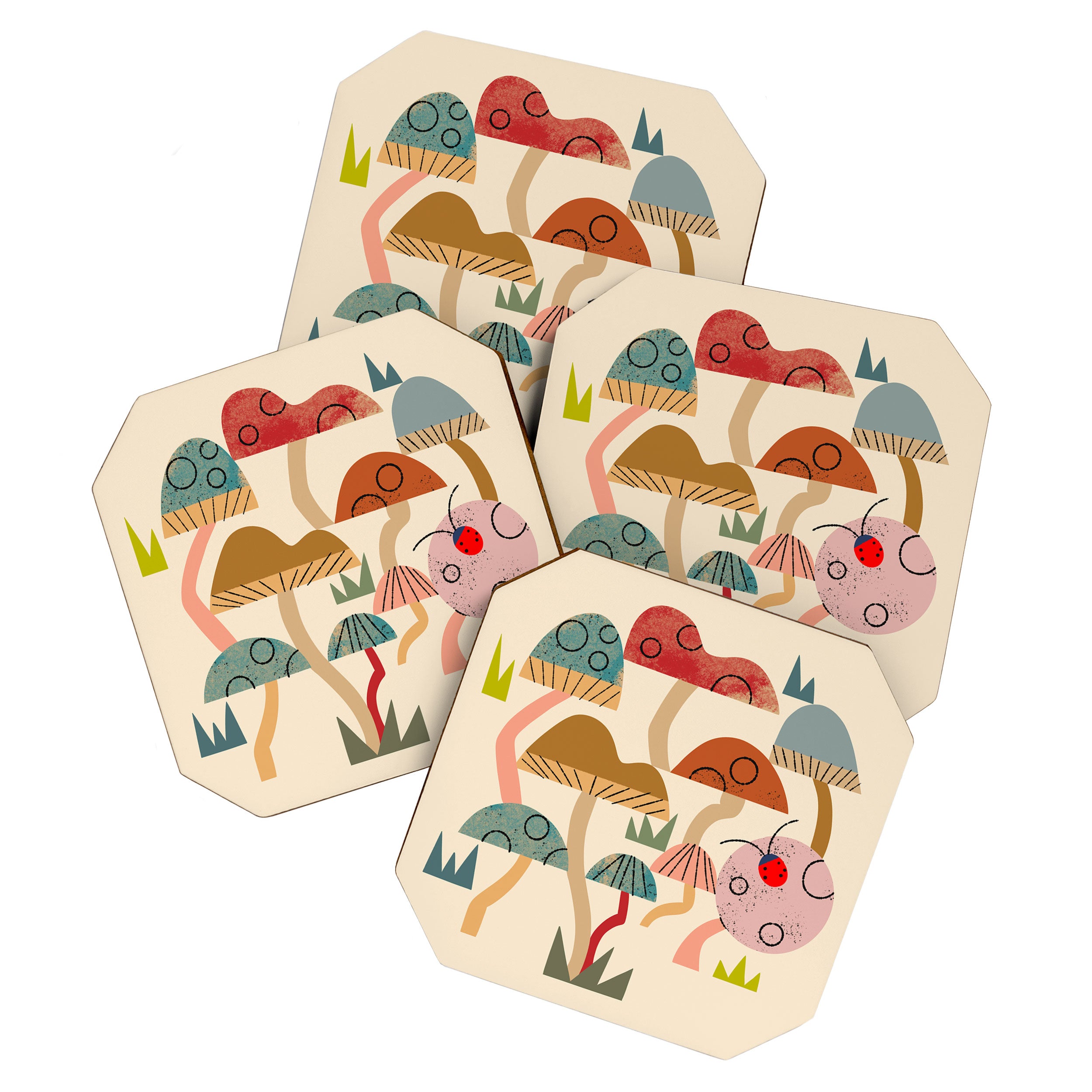 Toadstools and Ladybug Coaster Gallery Image 1