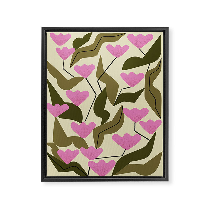 Tulips In Pink Framed Canvas Print Gallery Image 6