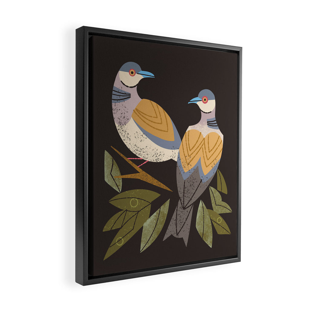 Two Turtle Doves Framed Canvas Print Gallery Image 2