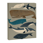Whales Ahoy (Gray) Canvas Print Gallery Image 6