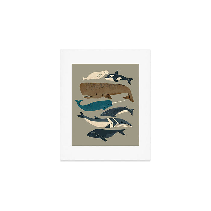 Whales Ahoy (Gray) Art Print Gallery Image 1