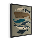 Whales Ahoy (Gray) Framed Canvas Print Gallery Image 2