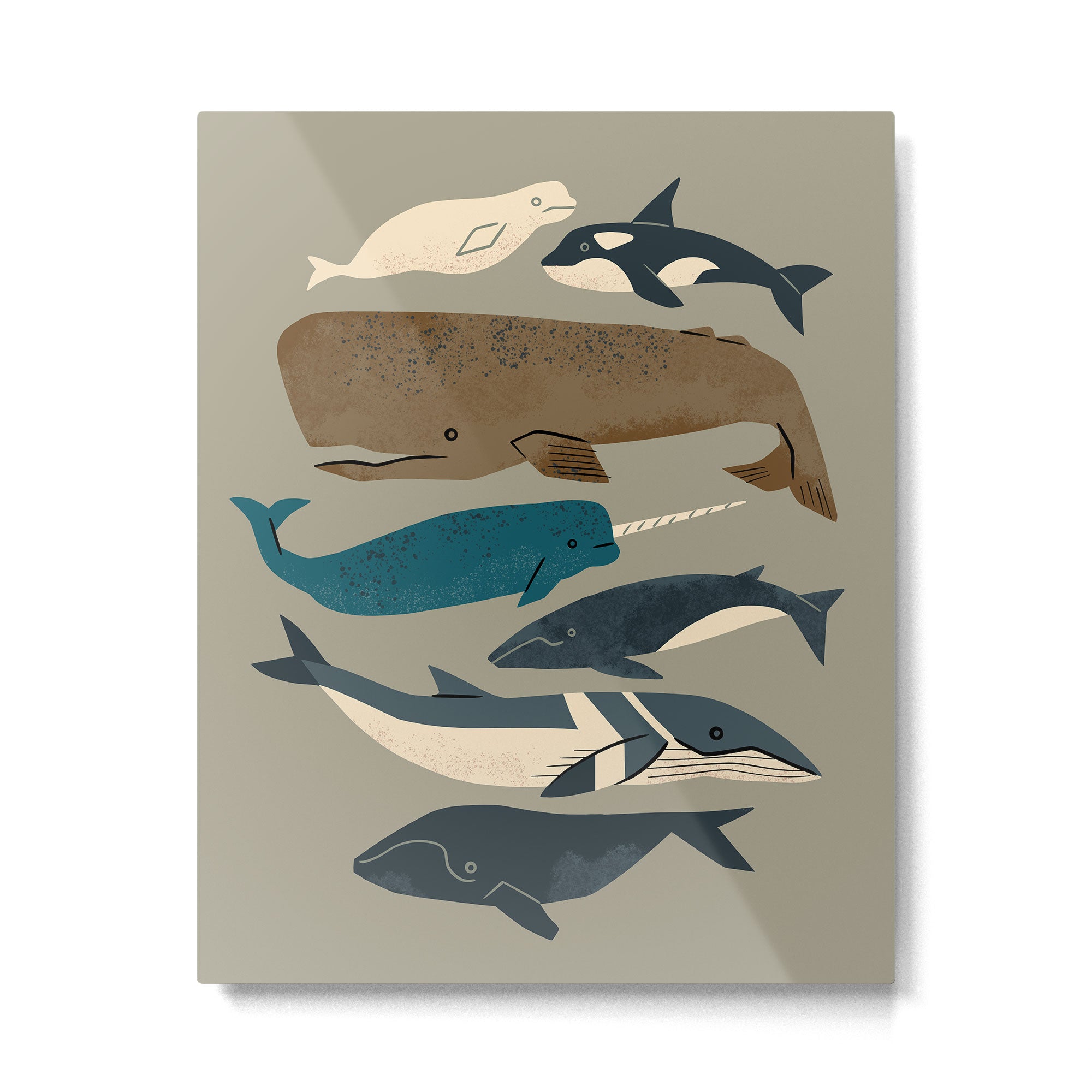 Whales Ahoy (Gray) Metal Print Gallery Image 4
