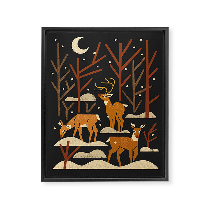 Wild Wood Deer Framed Canvas Print Gallery Image 6