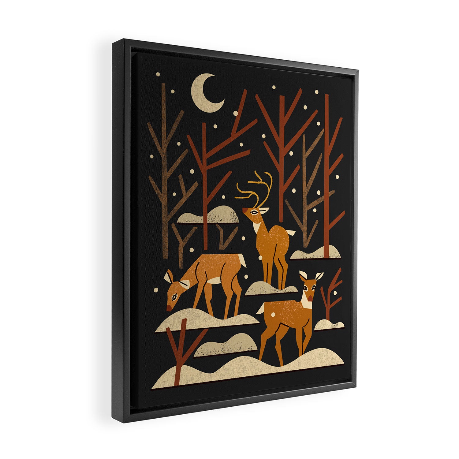Wild Wood Deer Framed Canvas Print Gallery Image 2