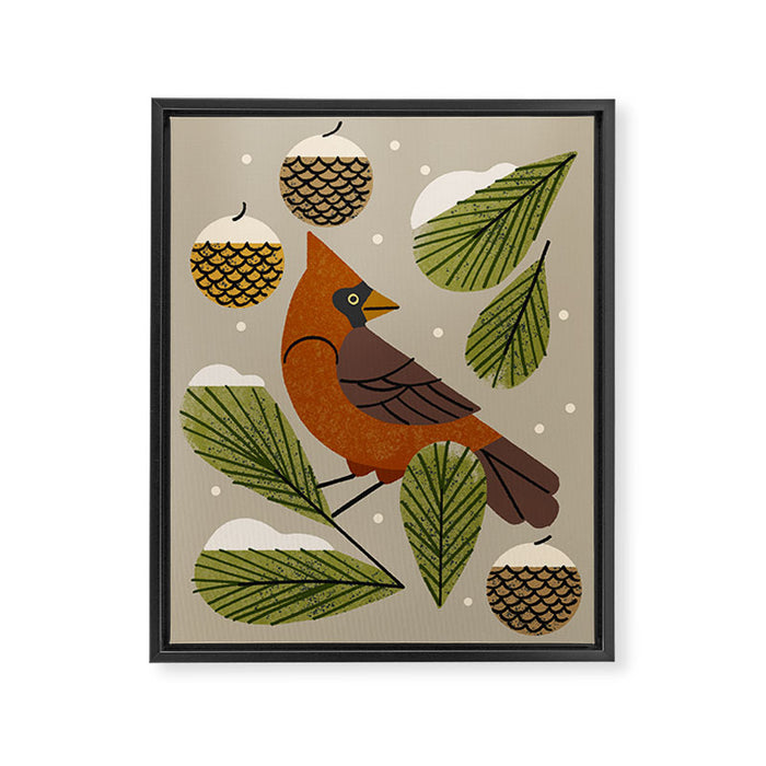 Winter Cardinal Framed Canvas Print Gallery Image 1