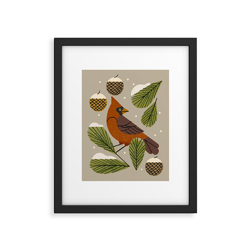 Winter Cardinal Framed Art Print Gallery Image 5