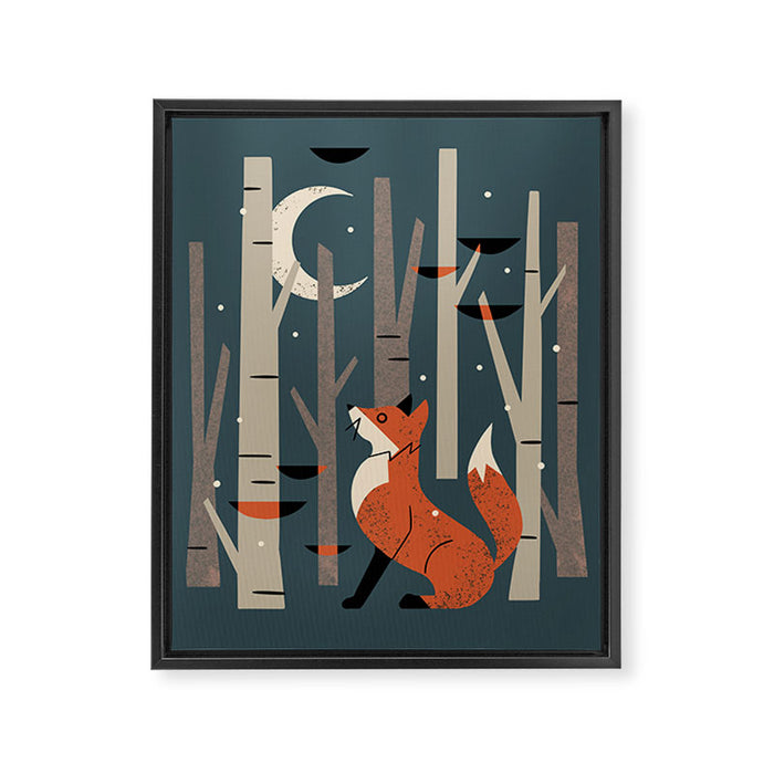 Winter Forest Fox Framed Canvas Print Gallery Image 1