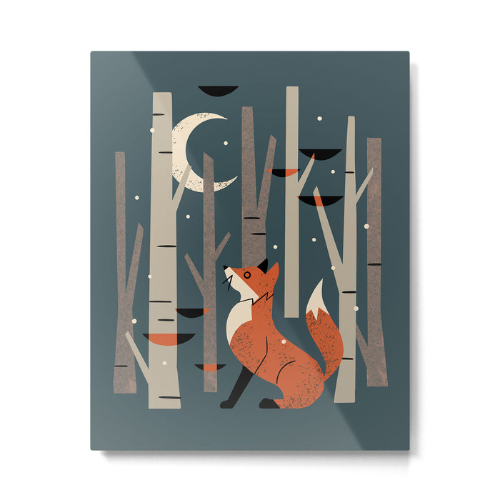 Winter Forest Fox Metal Print Gallery Image 1
