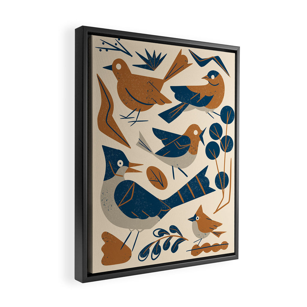 Woodland Songbirds Framed Canvas Print Gallery Image 2