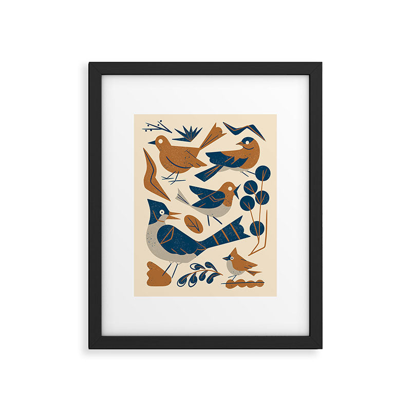 Woodland Songbirds Framed Art Print Gallery Image 5