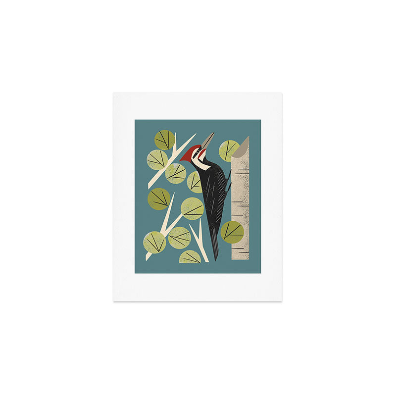 Woodpecker in Aspen Tree Art Print Gallery Image 1