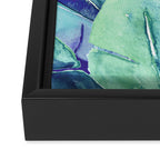 Banana Tree Leaves | Tropical  BLUE Watercolor Framed Canvas Print Gallery Image 3