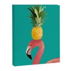 Flamingo Vibes |Tropical Pink Bird Pineapple on Head| Renee Davis Canvas Print Gallery Image 8