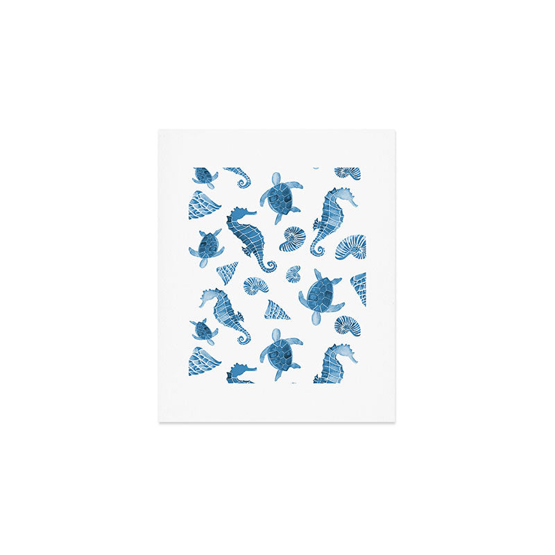 Sea Creatures | Light Blue Ocean Animals Art Print Gallery Image 1