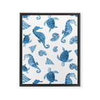 Sea Creatures | Light Blue Ocean Animals Framed Canvas Print Gallery Image 8