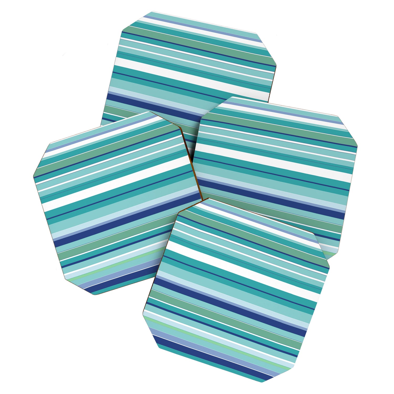 Tropical Blue Stripe|Banana Leaf Coordinate|Renee Davis Coaster Gallery Image 1