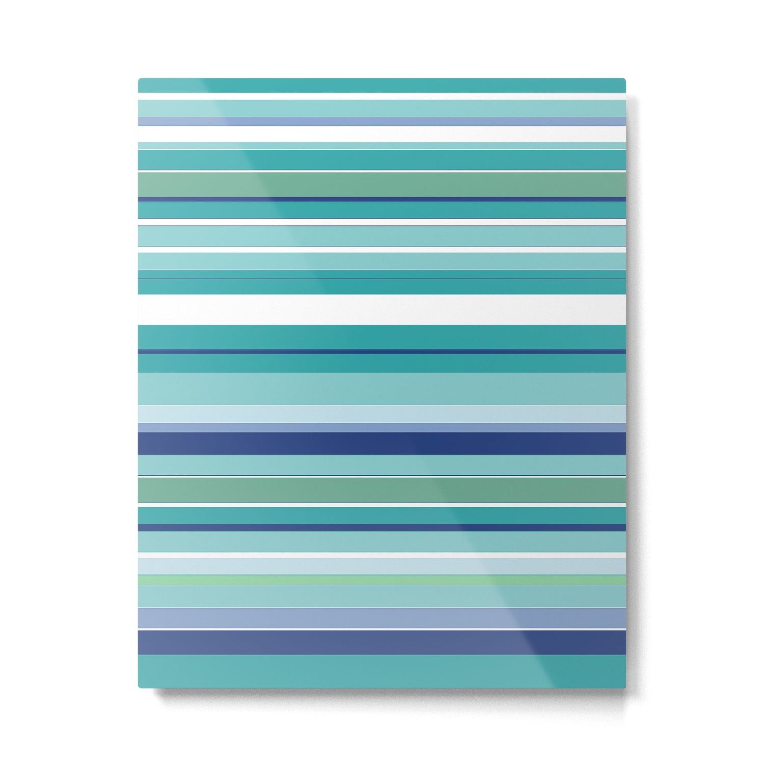 Tropical Blue Stripe|Banana Leaf Coordinate|Renee Davis Metal Print Gallery Image 6