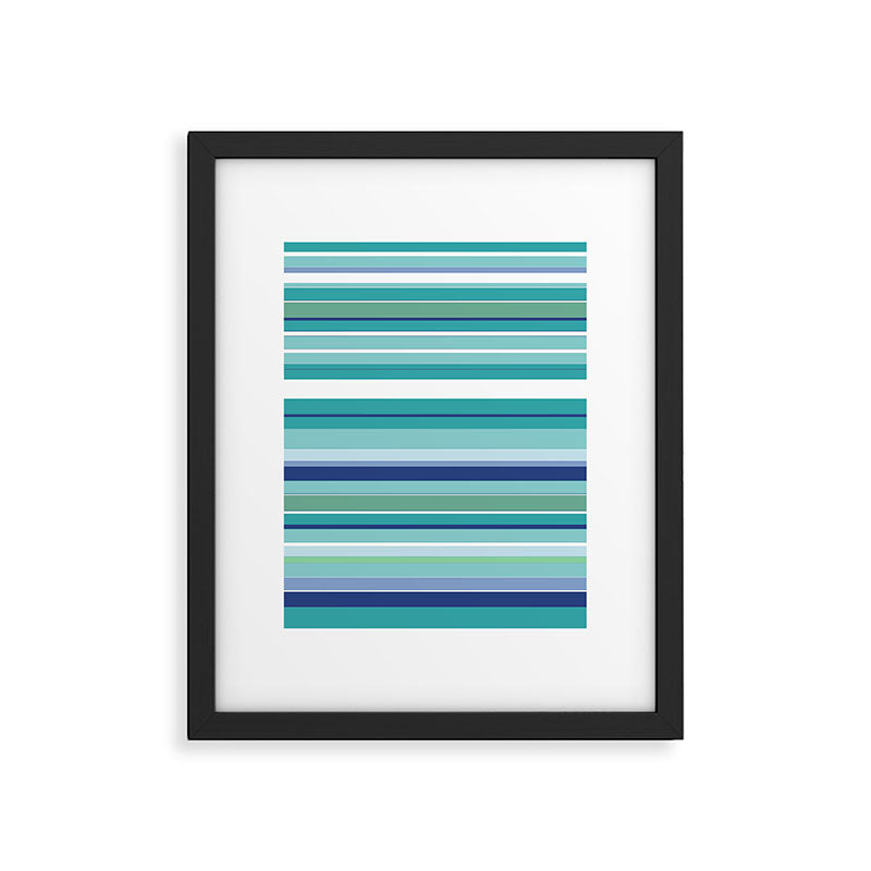 Tropical Blue Stripe|Banana Leaf Coordinate|Renee Davis Framed Art Print Gallery Image 6