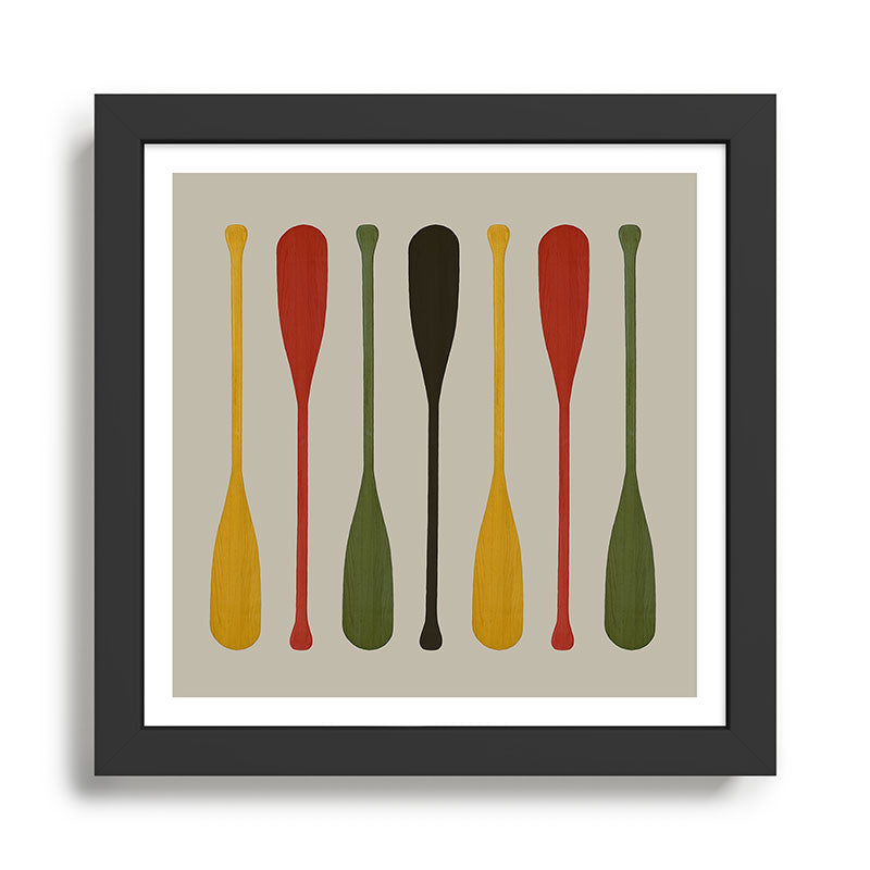 Canoe Paddle Stripes Framed Art Print Gallery Image 1