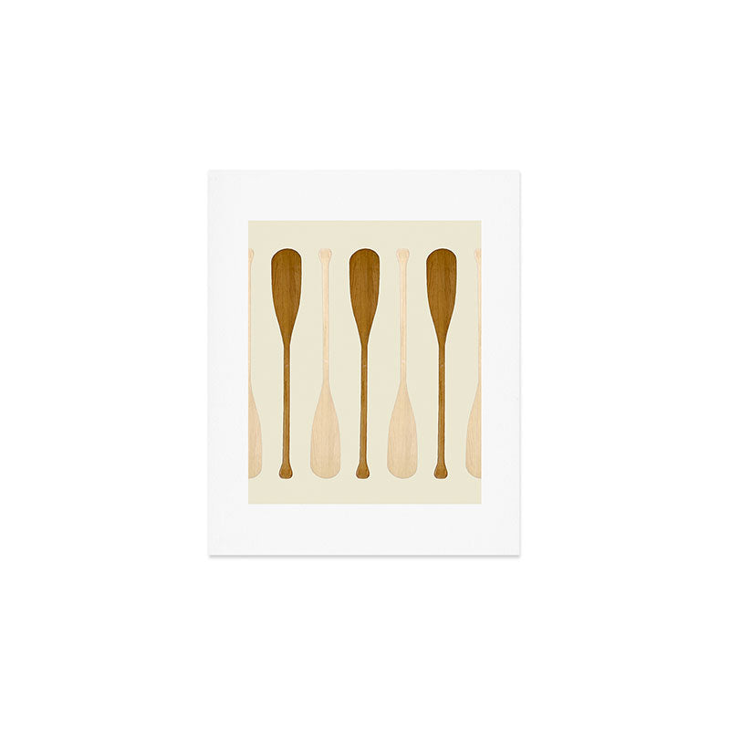 Canoe Paddle Stripes Neutral Art Print Gallery Image 1