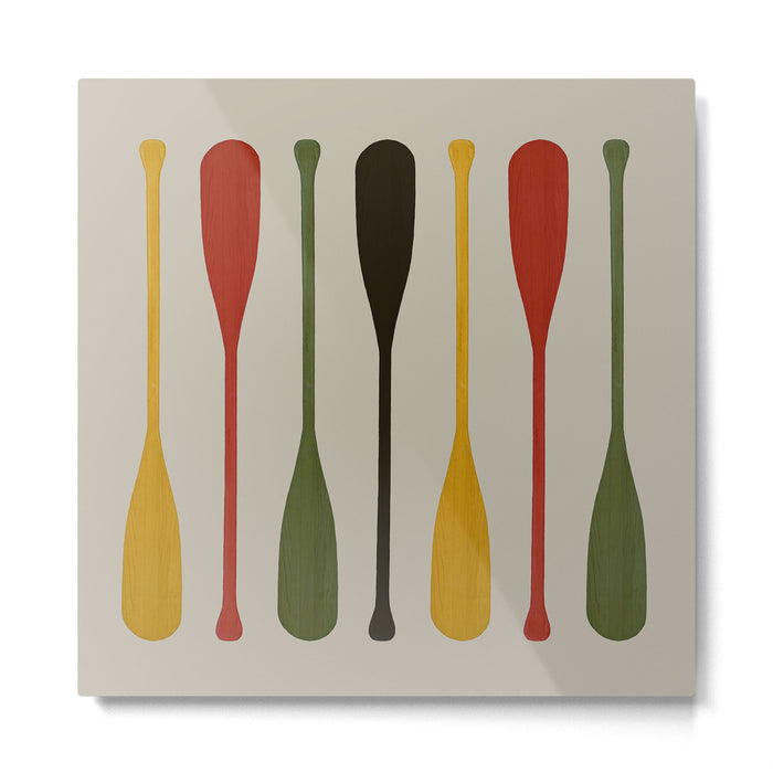 Canoe Paddle Stripes Metal Print Gallery Image 1